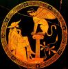 Oedipus op weg naar Thebe ontmoet de Sfinx
