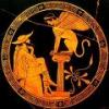 Oedipus op weg naar Thebe ontmoet de sfinx 